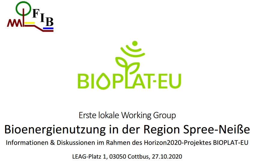 Germany's first BIOPLAT-EU workshop to be organised on 27 October 2020 in Cottbus